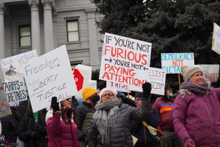 Thousands protest against Trump at Colorado Capitol on Presidents Day