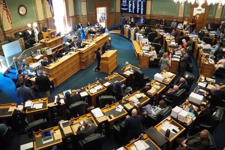 Members of the Colorado House of Representatives work on the last day of the 2024 Legislative Session May 8, 2024 at the Colorado Capitol. (Lindsey Toomer/Colorado Newsline)