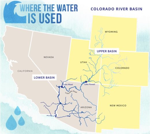 A map of the Colorado River and the seven compact states. (Colorado Water Conservation Board)