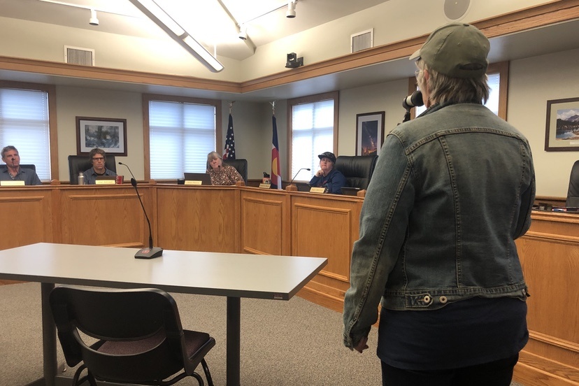 Photo: Public testimony in opposition to developer-initiated metro district at Pagosa Springs Town Hall, June 3, 2025.