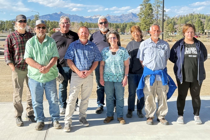 Archuleta County MET staff from left to right: Back Row- Russ Hortsman, Anthony Rackham, Chris Ilg, Larry Garcia. Front Row-Program Coordinator Andrew Mylroie, Raphaella Dietrich, Mont McAllister, Nancy Walls, LaVonne Rababah, Stephen Brown. Photo by Chenni Hammon.