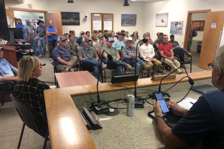 The standing-room-only crowd at the Wednesday, August 20 Board of County Commissioners' special listening session with builders and developers.